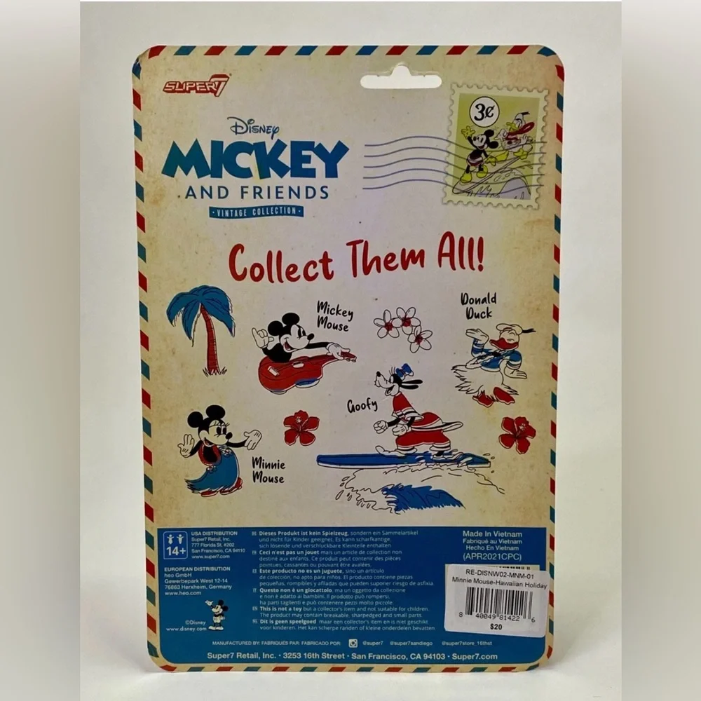 Mickey & Friends‎ ReAction Figures Hawaiian Minnie Mouse 3.75 NIB